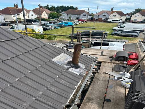 Costessey Roofing Services 18 This is a photo of a roof installation being carried out in Costessey. Installation carried out by Costessey Roofing Services